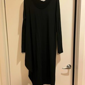 Size xxl Marcella NYC Black Long Sleeve Draped Jersey Dress